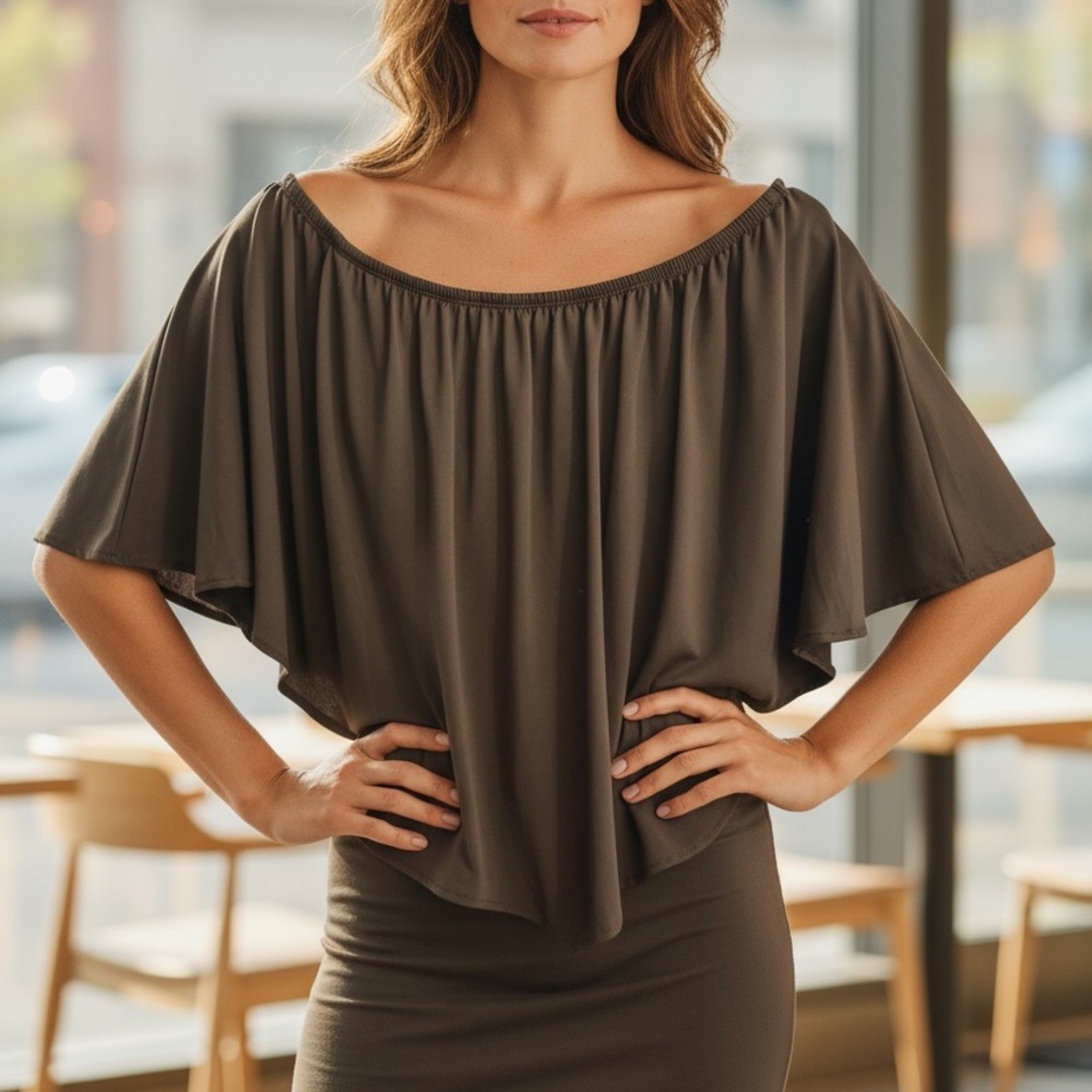 Tyche black Off-Shoulder Mini Dress